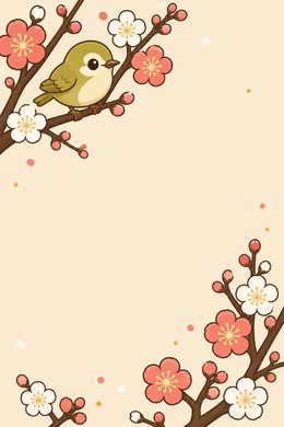 二月 梅に鶯