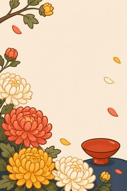 九月 菊に盃