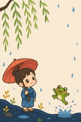 十一月 柳に蛙